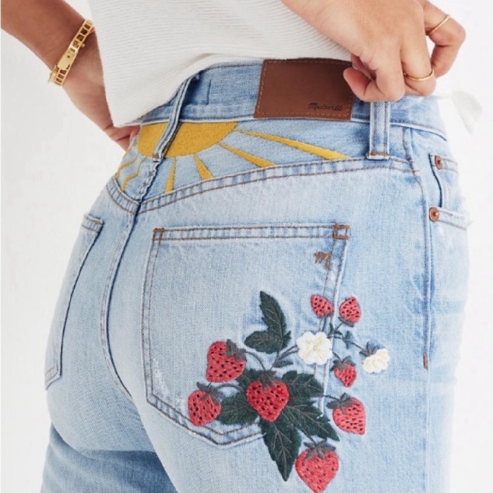Madewell strawberry jeans size 32